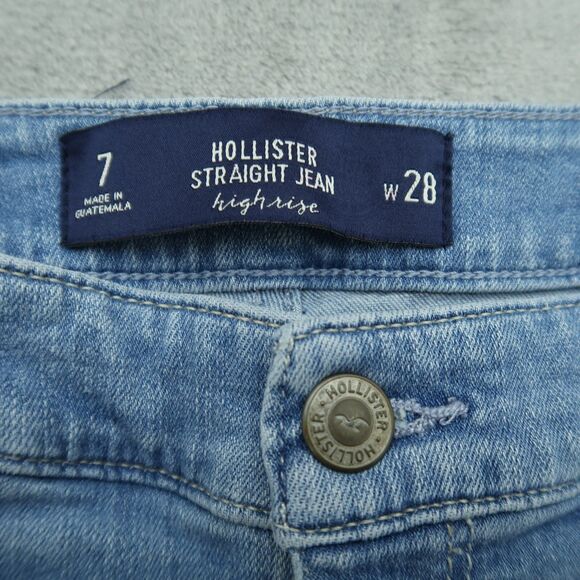Hollister Straight Jeans Juniors Size 7 High-Rise 24" Inseam Cropped Distressed - Picture 8 of 14